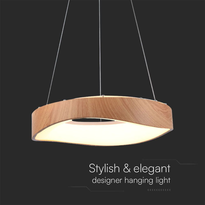 (Lot de 5) Lampe Suspendue LED Designer VT-7973 3000K Bois Peinture+Corps Blanc
