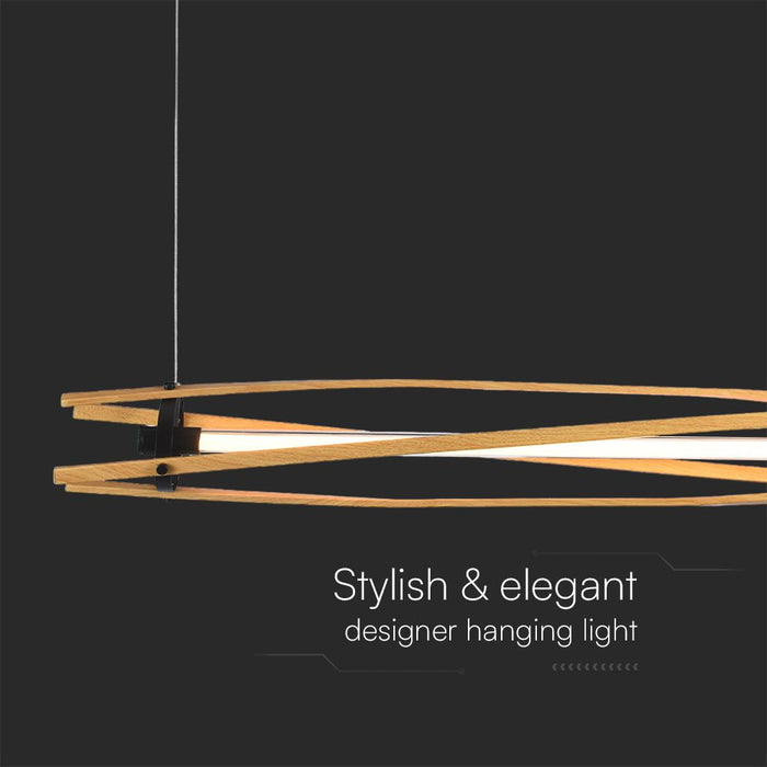 (Lot de 6) Lampe Suspendue LED Designer VT-7978 3000K Bois+Corps Noir