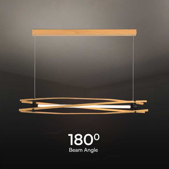 (Lot de 6) Lampe Suspendue LED Designer VT-7978 3000K Bois+Corps Noir