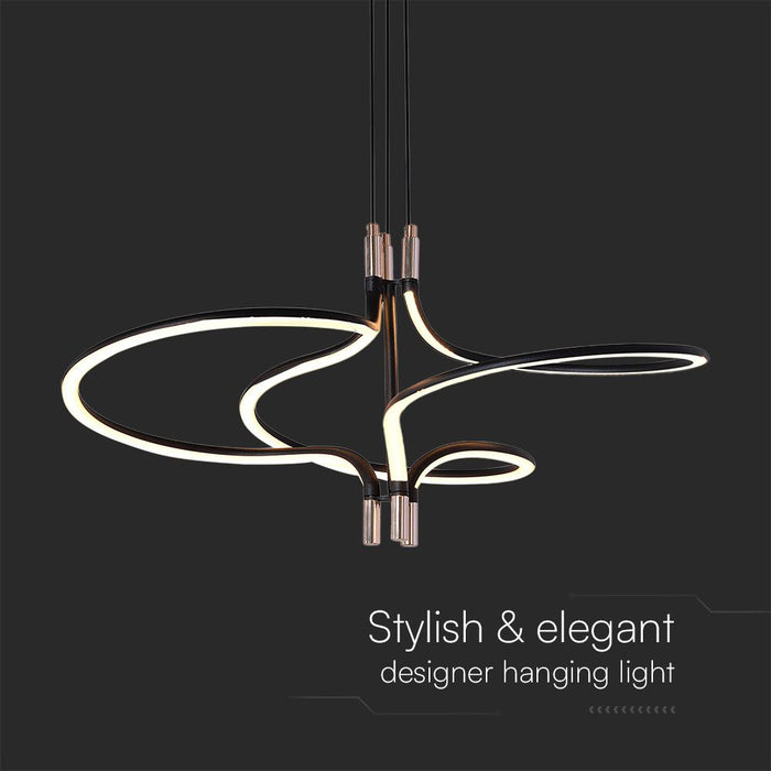 Lampe Suspendue LED Designer VT-7980 3000K Plaqué Or + Corps Noir