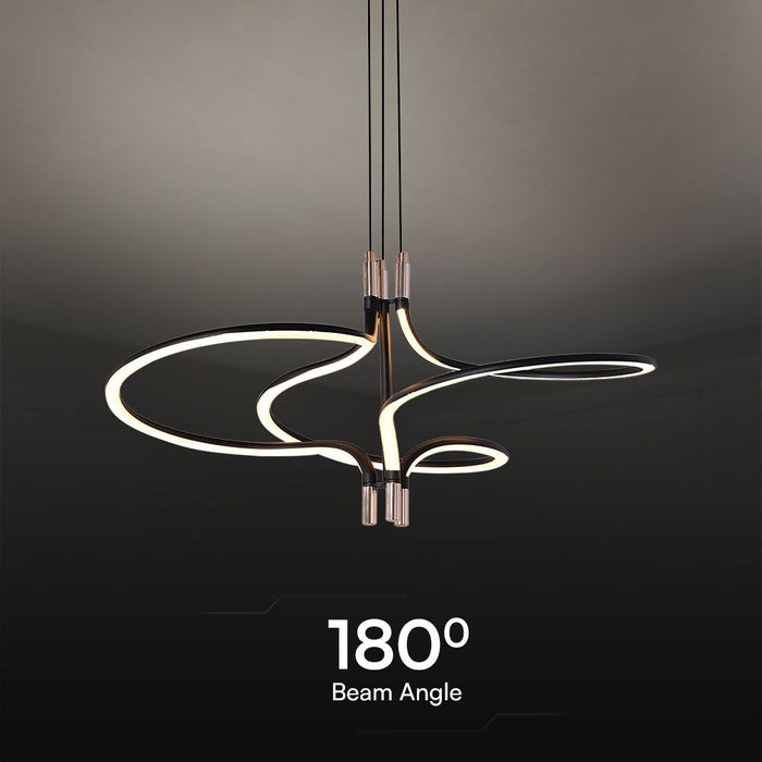 Lampe Suspendue LED Designer VT-7980 3000K Plaqué Or + Corps Noir