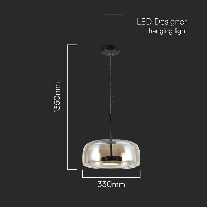 (Lot de 6) Suspension LED Designer 6W VT-7988 3000K Corps en Métal et Verre