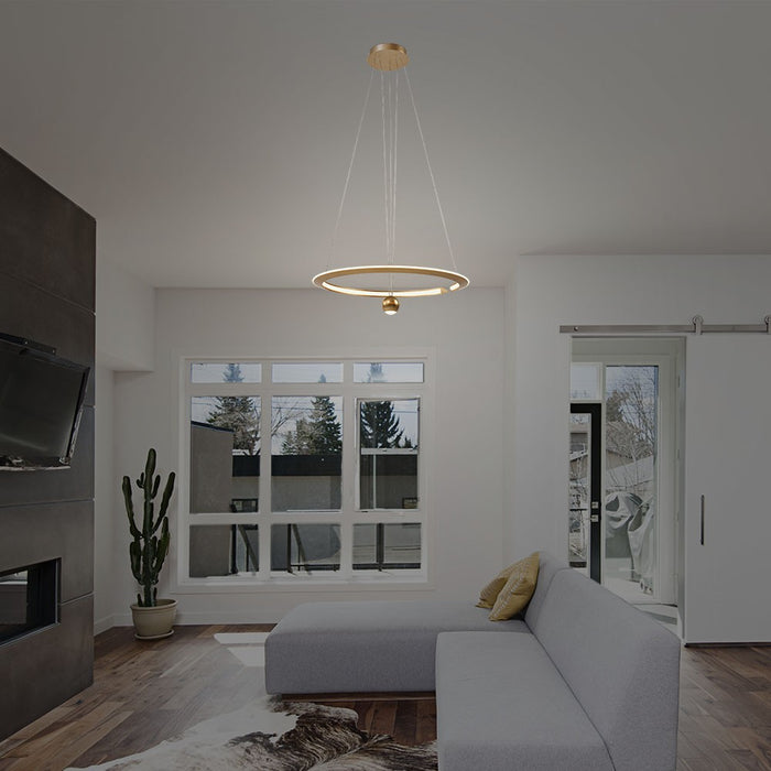 Lampe LED Suspendue 45W VT-10126 620x1200mm Réglable 3000K Or Brossé