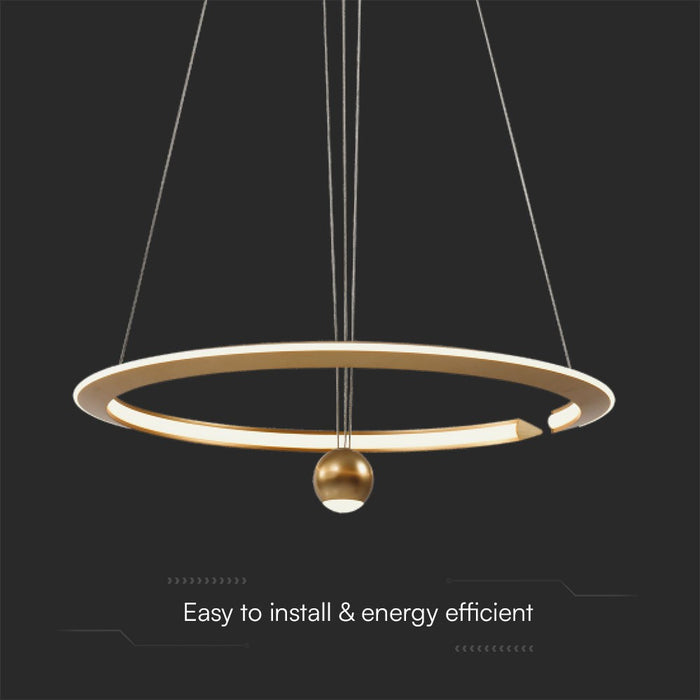 Lampe LED Suspendue 45W VT-10126 620x1200mm Réglable 3000K Or Brossé