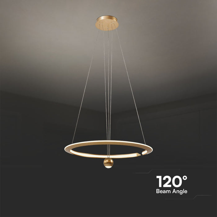 Lampe LED Suspendue 45W VT-10126 620x1200mm Réglable 3000K Or Brossé