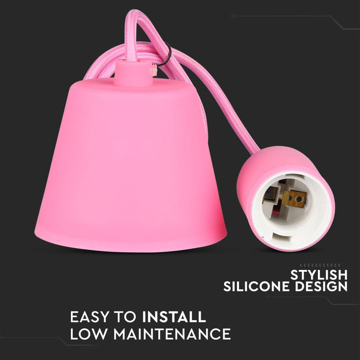 (Lot de 100) Support de Suspension en Silicone E27 - Rose