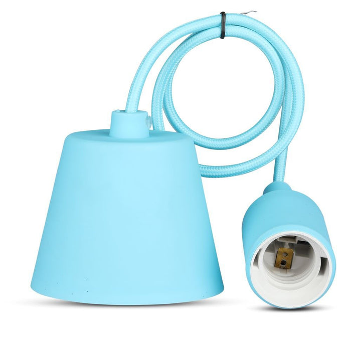 (Lot de 100) Support de Suspension en Silicone E27 - Bleu Clair