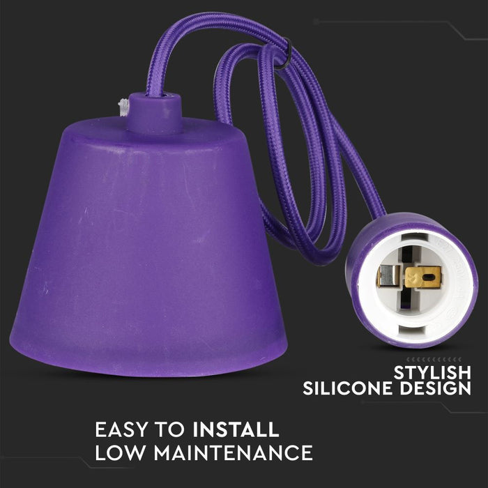 (Lot de 100) Support de Suspension en Silicone E27 - Violet