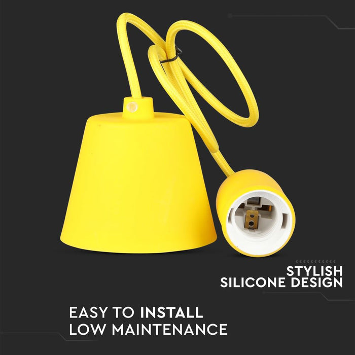 (Lot de 100) Support de Suspension en Silicone E27 Jaune VT-7228