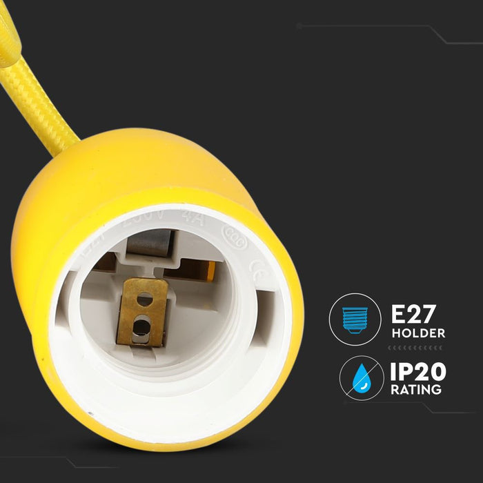 (Lot de 100) Support de Suspension en Silicone E27 Jaune VT-7228