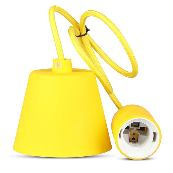 (Lot de 100) Support de Suspension en Silicone E27 Jaune VT-7228