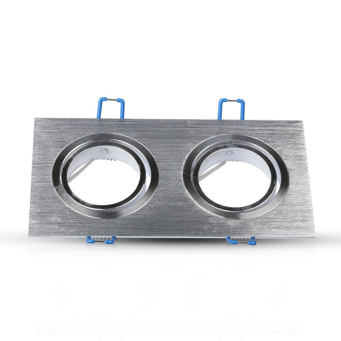 (Lot de 50) Support 2xGU10 en Aluminium Brossé Carré VT-783