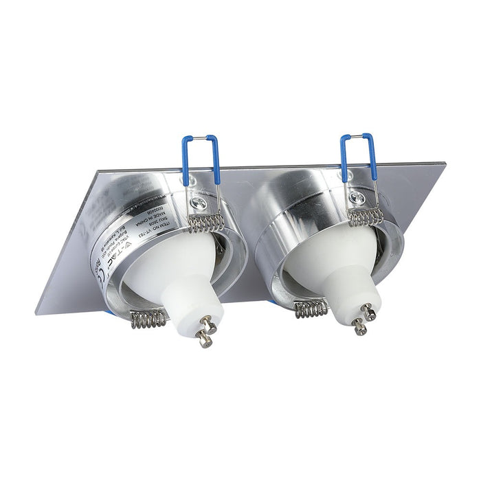 (Lot de 50) Support 2xGU10 en Aluminium Brossé Carré VT-783