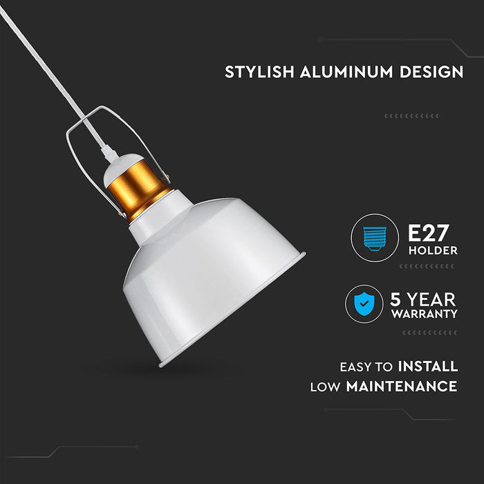 (Lot de 8) Suspension Abat-Jour en Aluminium VT-7422 - Blanc - E27