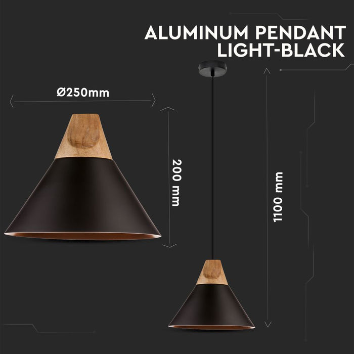(Lot de 8) Suspension en aluminium VT-7425 - Noir - E27