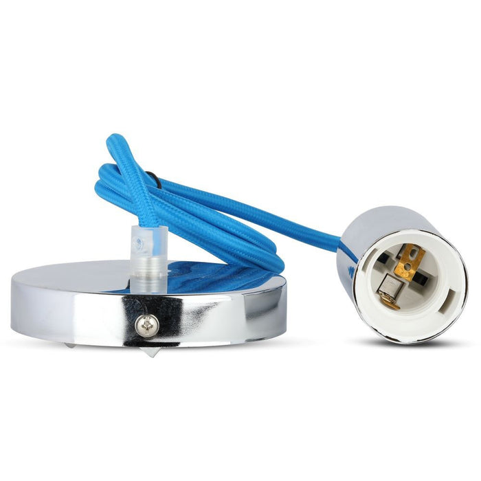 (Lot de 40) Suspension LED VT-7338 en forme de tasse en métal chromé E27 - Bleu