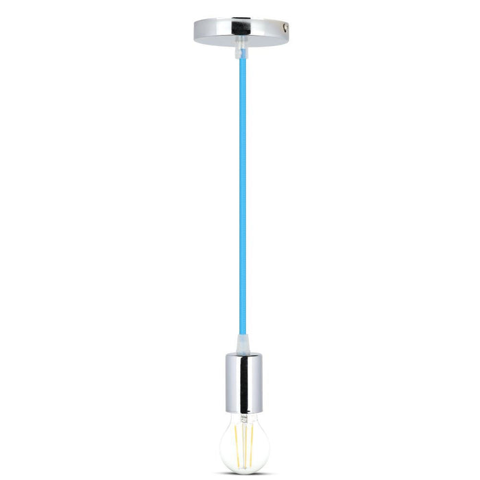 (Lot de 40) Suspension LED VT-7338 en forme de tasse en métal chromé E27 - Bleu