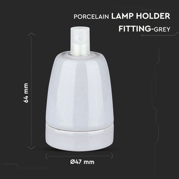 (Lot de 100) Douille en Porcelaine VT-799 (E27) - Gris