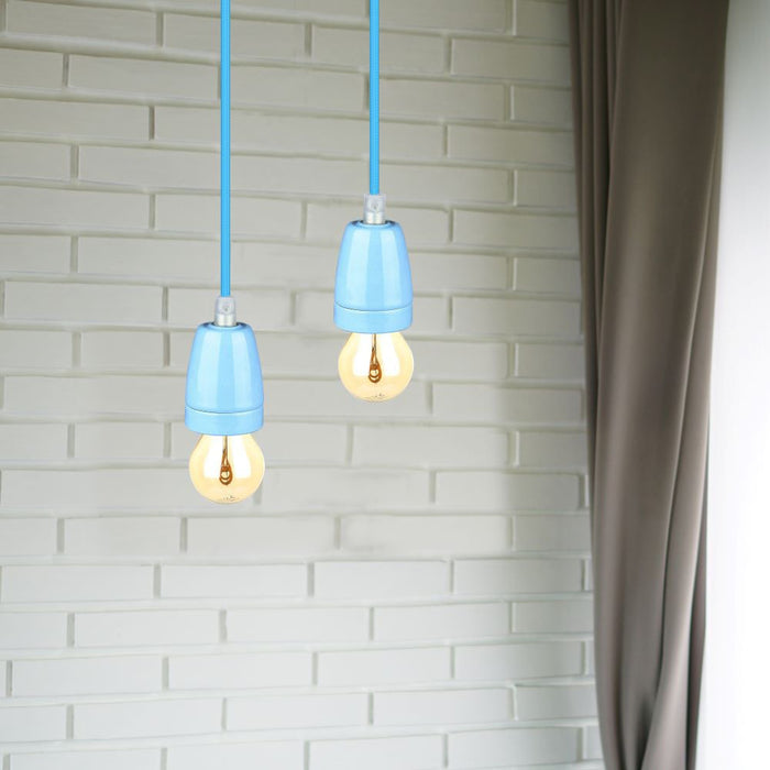 (Lot de 60) Porte-lampe en porcelaine haute fréquence VT-7998 E27 - Bleu