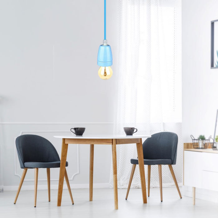 (Lot de 60) Porte-lampe en porcelaine haute fréquence VT-7998 E27 - Bleu