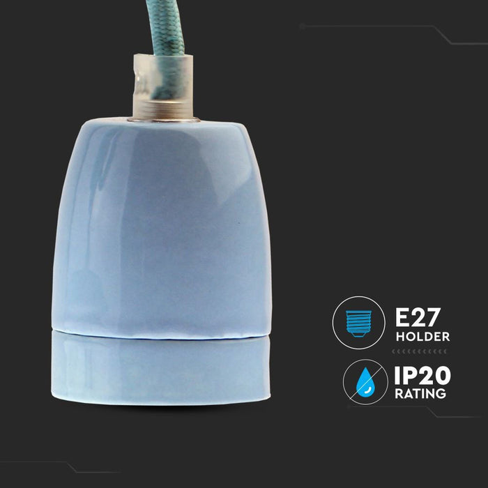 (Lot de 60) Porte-lampe en porcelaine haute fréquence VT-7998 E27 - Bleu