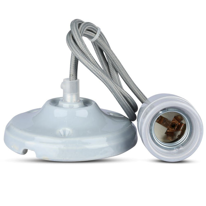 (Lot de 60) Porte-lampe en porcelaine à haute fréquence VT-7998 E27 - Gris