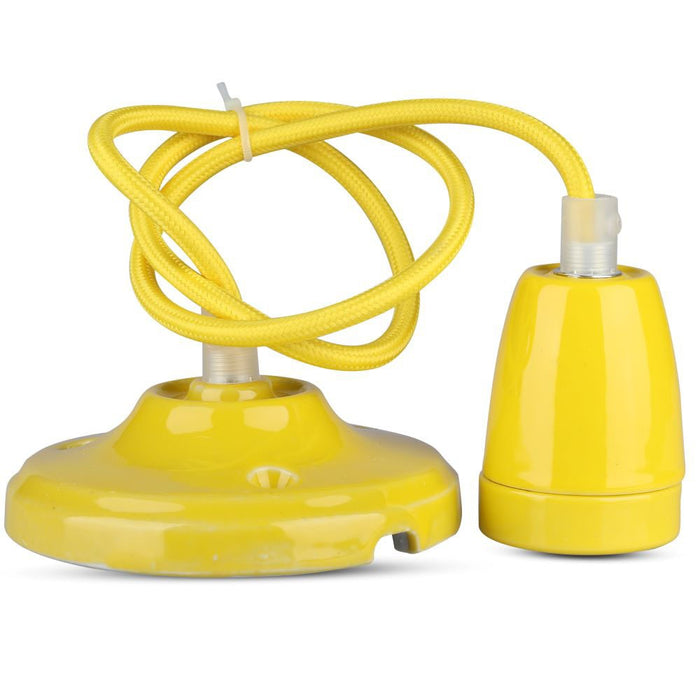 (Lot de 60) Porte-lampe en porcelaine haute fréquence VT-7998 E27 - Jaune