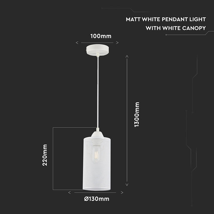 (Lot de 32) Suspension LED blanc mat avec canopy blanc - E27