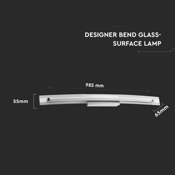 (Lot de 6) Applique Murale en Verre Courbé Design 18W - Chrome 4000K D:985mm