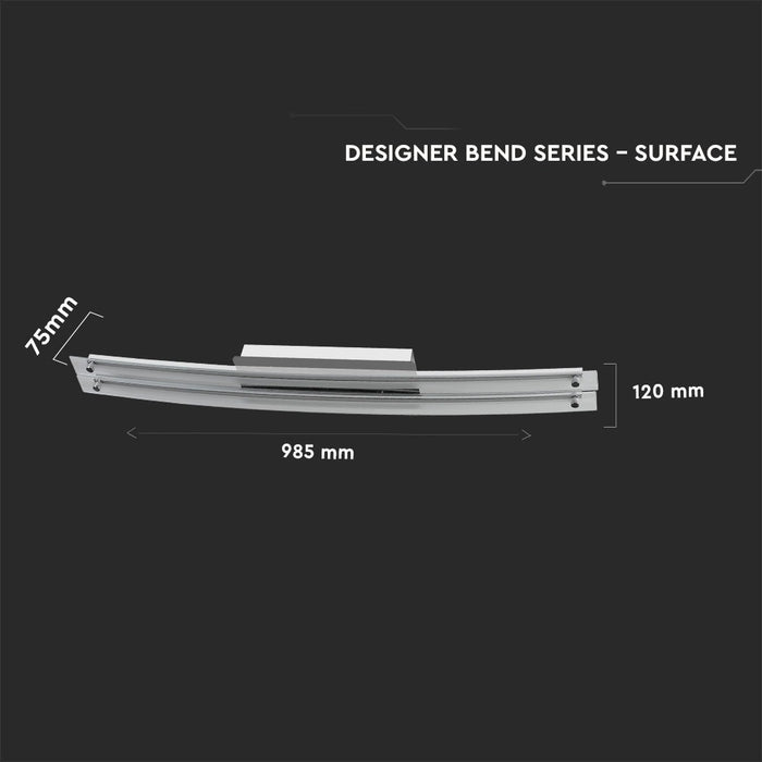 (Lot de 6) Plafonnier LED Double en Verre Courbé Design 36W - Chrome 4000K D:985mmx2