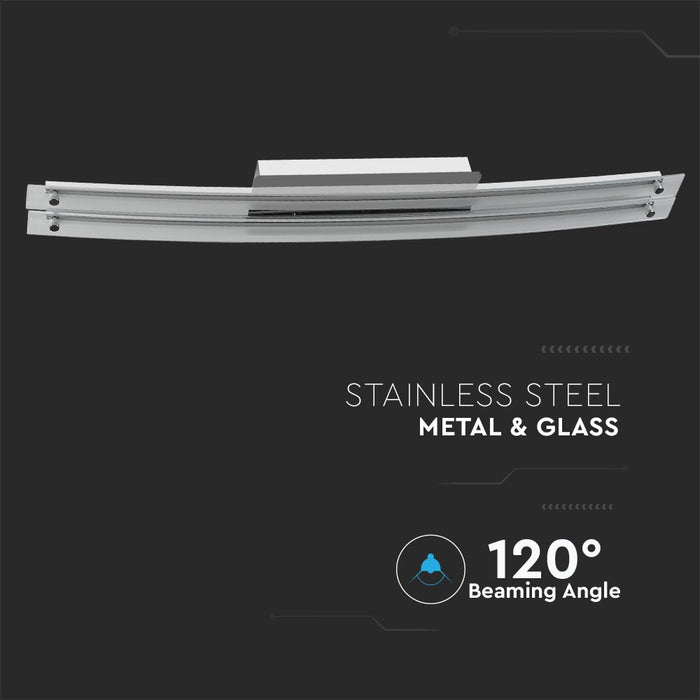 (Lot de 6) Plafonnier LED Double en Verre Courbé Design 36W - Chrome 4000K D:985mmx2