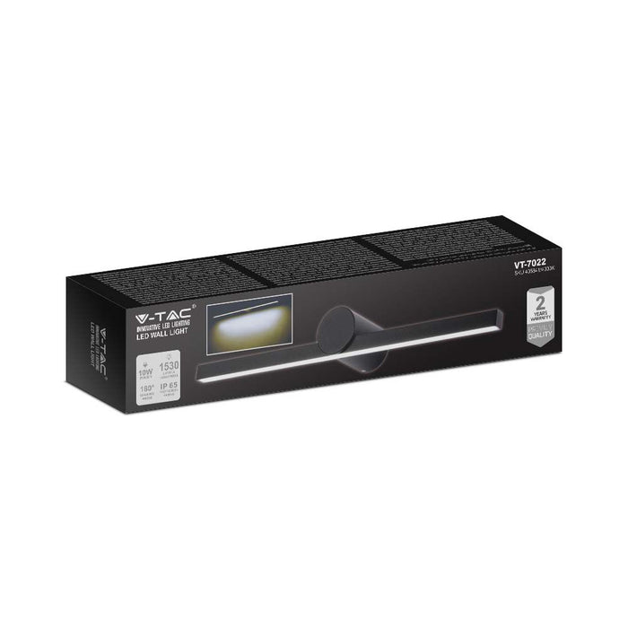 (Lot de 10) Luminaire Miroir LED VT-7022 10W 3000K Corps Noir