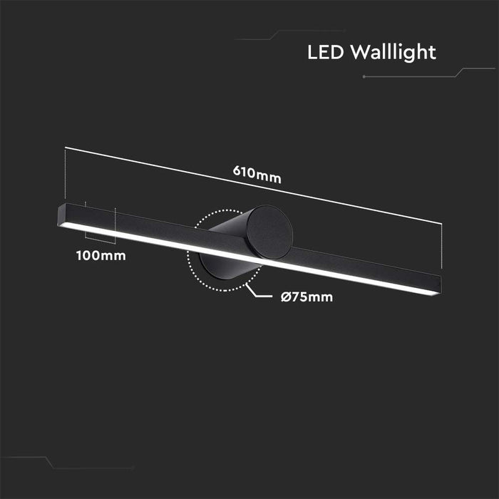 (Lot de 10) Luminaire Miroir LED VT-7022 10W 3000K Corps Noir