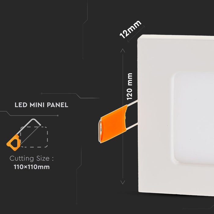 (Lot de 40) Panneau LED Premium 6W VT-607 3000K Carré