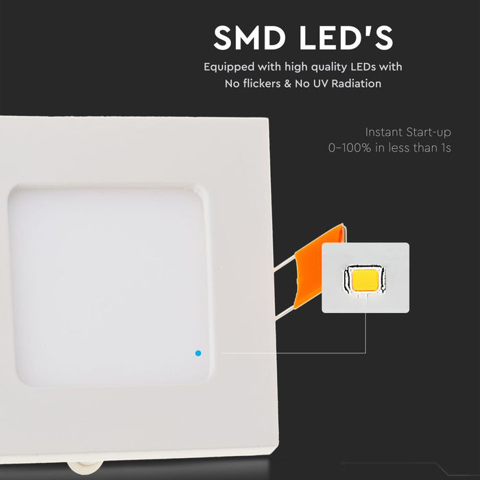 (Lot de 40) Panneau LED Premium 6W VT-607 3000K Carré