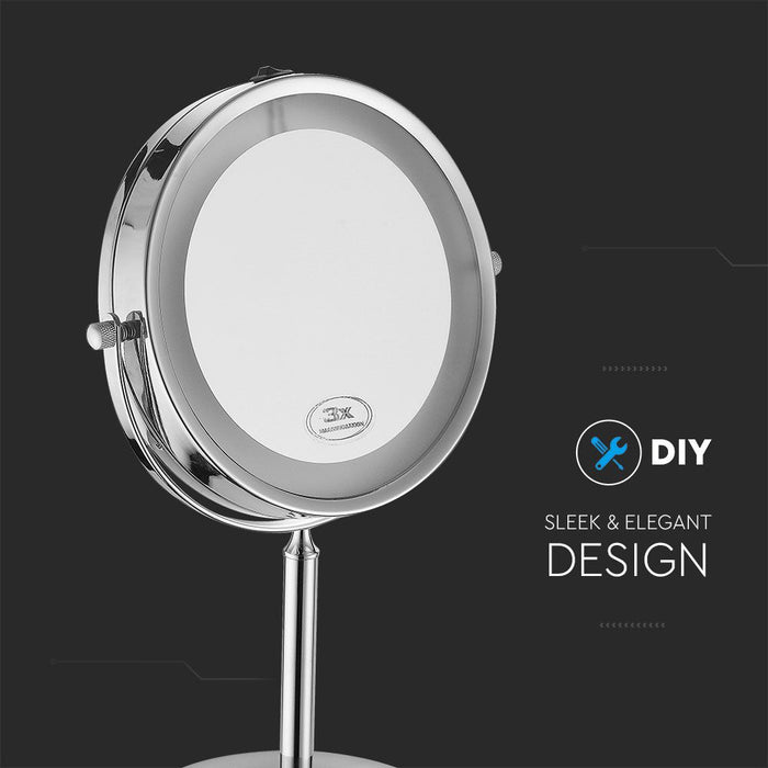 (Lot de 20) Lampe Miroir LED 3W VT-7572 à Piles 4xAA Chrome