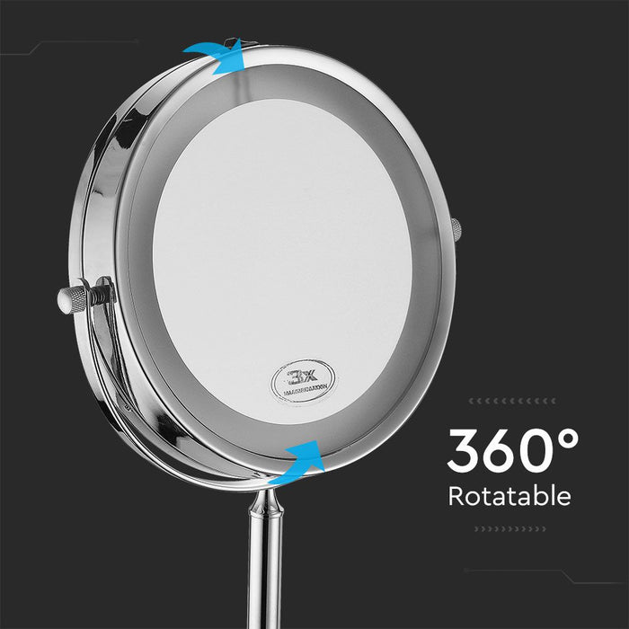 (Lot de 20) Lampe Miroir LED 3W VT-7572 à Piles 4xAA Chrome