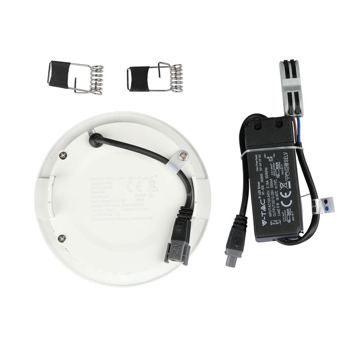 (Lot de 40) Panneau LED Premium 6W VT-606RD avec puce Samsung 6400K rond