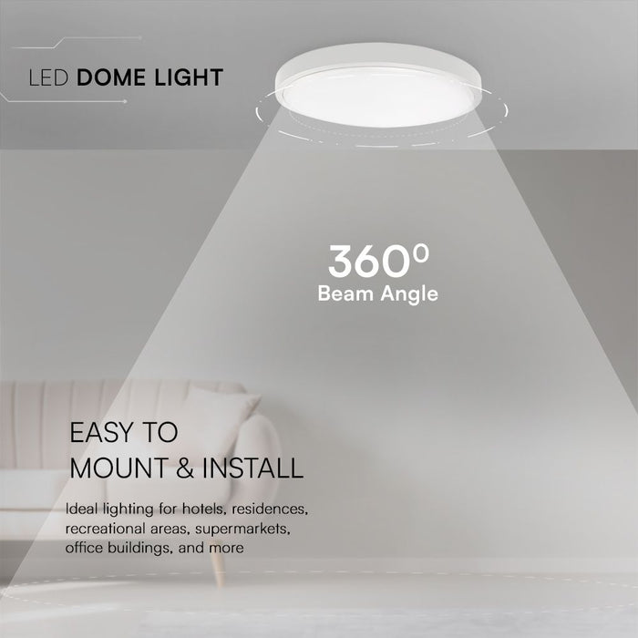 (Lot de 5) Plafonnier LED 36W VT-8630 avec puce Samsung 4000K cadre blanc IP44