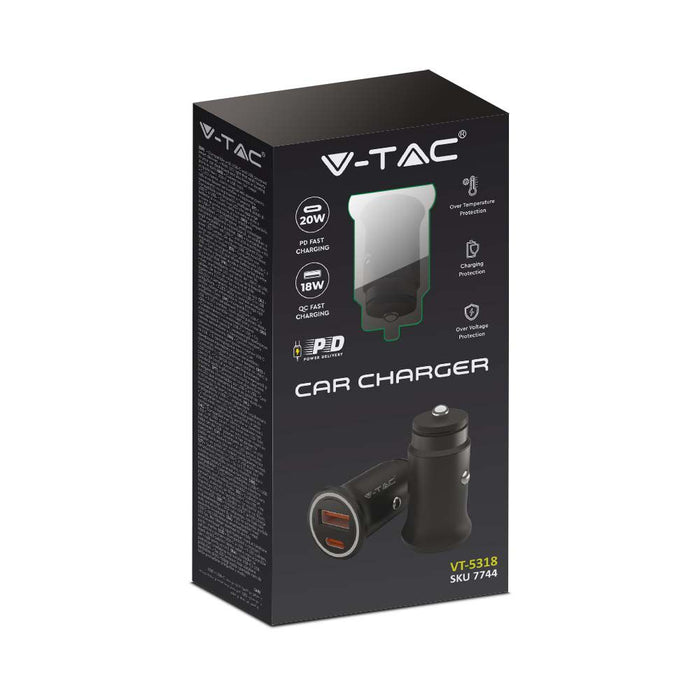 (Lot de 120) Chargeur de Voiture VT-5318 QC+PD