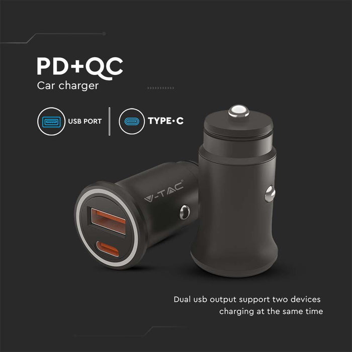 (Lot de 120) Chargeur de Voiture VT-5318 QC+PD