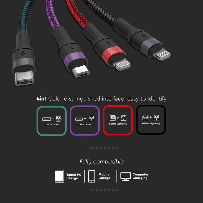 (Lot de 160) Câble de Charge 4 en 1 VT-5351