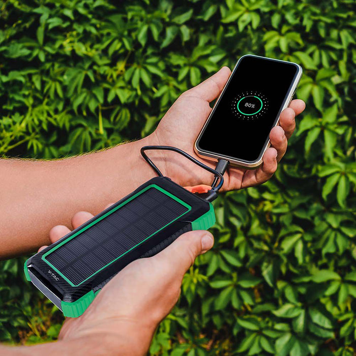 (Lot de 20) Batterie Externe Chargeur sans Fil Solaire 10000mAh Noir