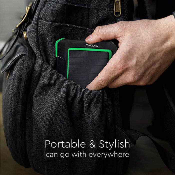 (Lot de 20) Batterie Externe Chargeur sans Fil Solaire 10000mAh Noir
