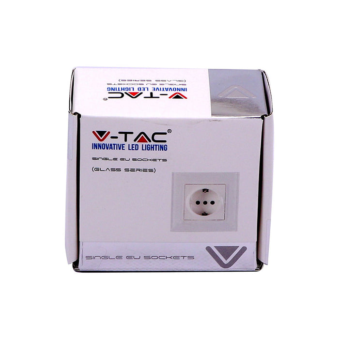 (Lot de 80) Prise EU VT-5711 16A (Panneau en Verre) - Blanc
