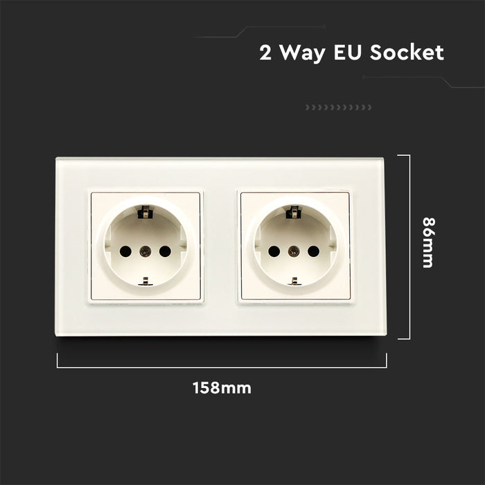 (Lot de 60) Prise EU VT-5811 16A 2 Voies - Blanc