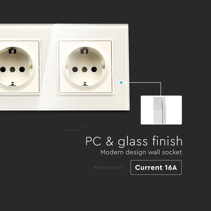 (Lot de 60) Prise EU VT-5811 16A 2 Voies - Blanc