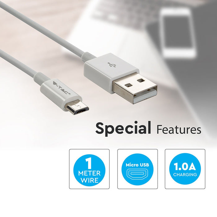 (Lot de 600) Câble Micro USB 1M - Blanc (Série Silver)