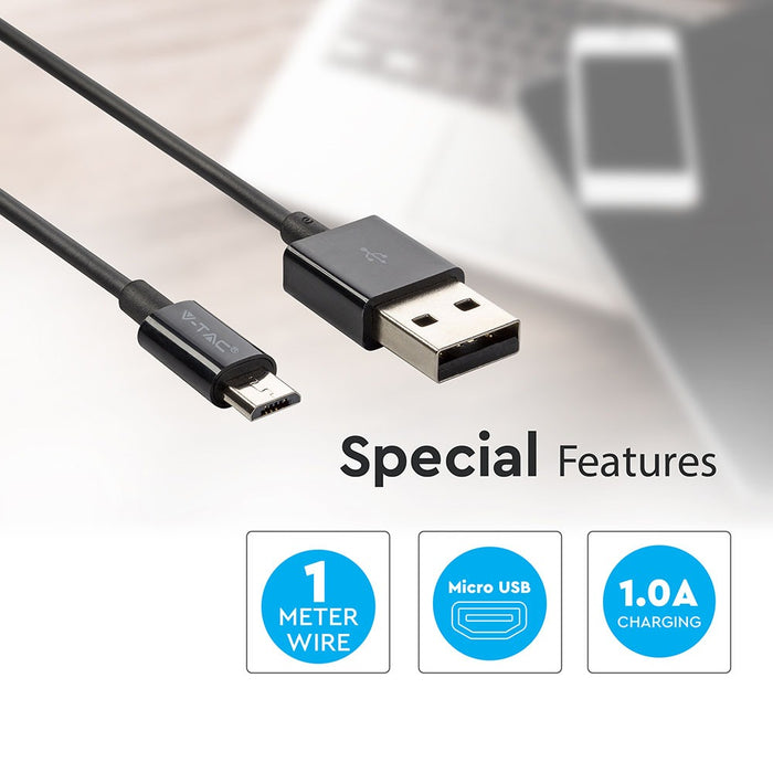 (Lot de 600) Câble Micro USB 1M VT-5321 - Noir (Série Silver)