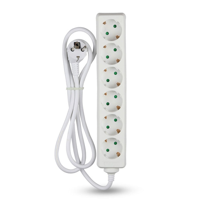 (Lot de 30) Prise 6 voies VT-1106-3 (3G1.5mm2 x 3m) - Blanc